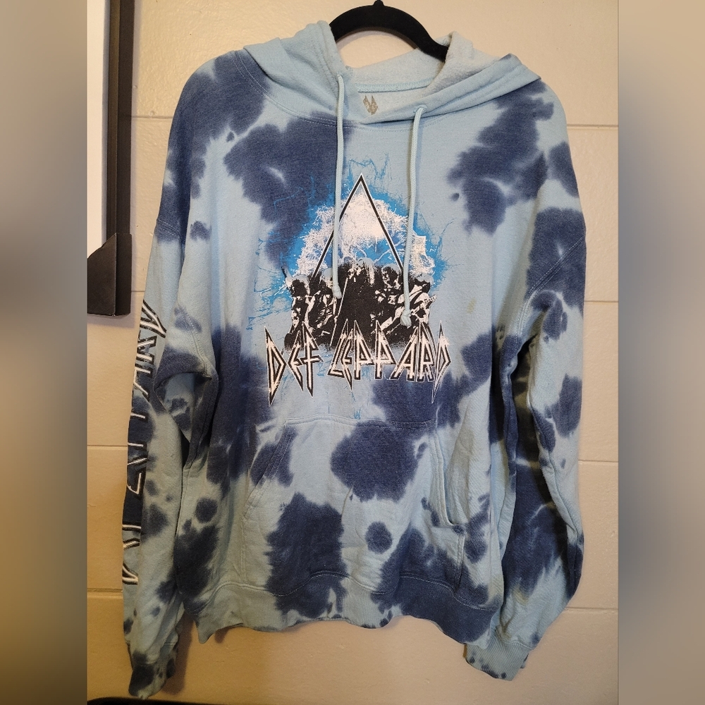 Def Leppard Blue Tie-Dye Hoodie